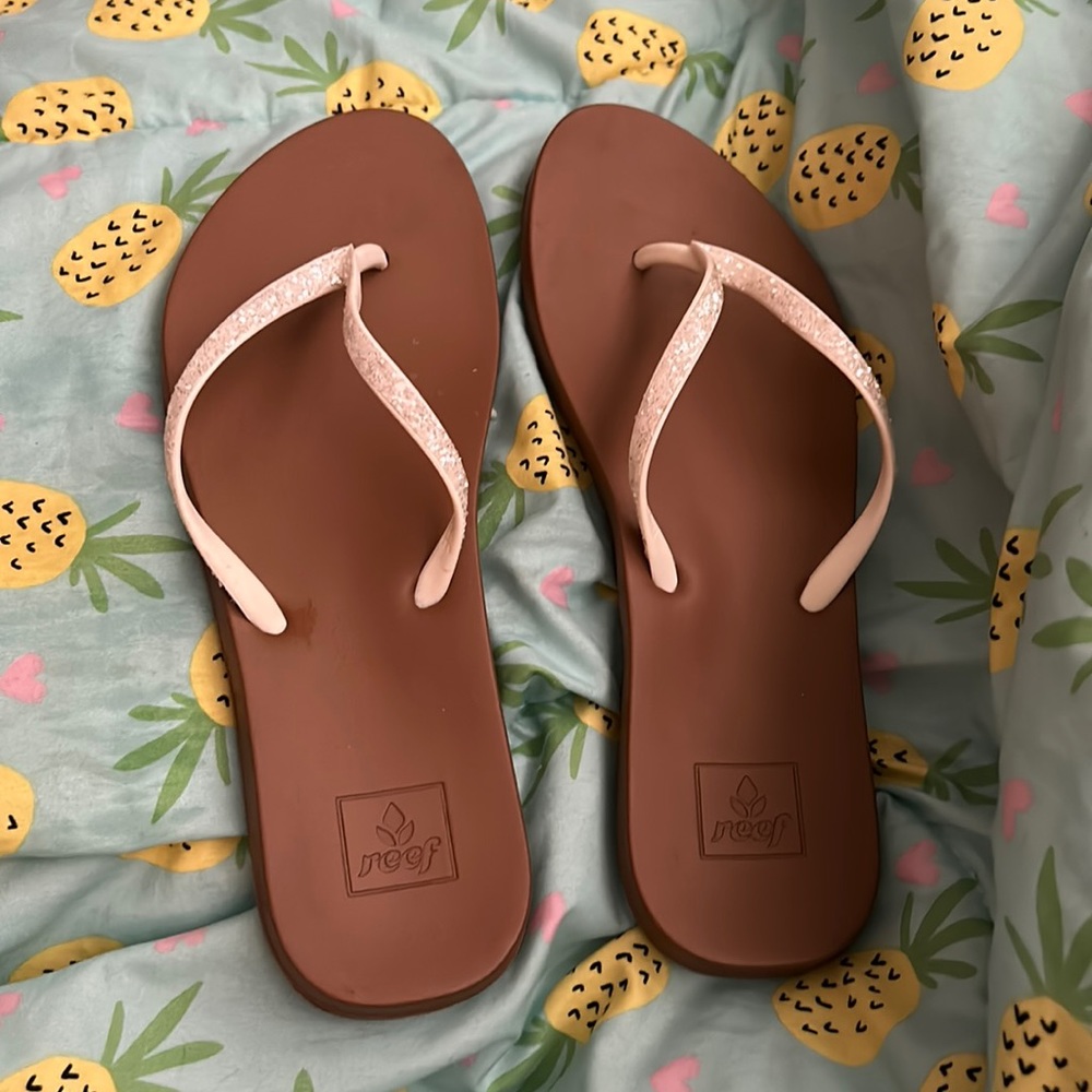 Reef flip flops worn twice
